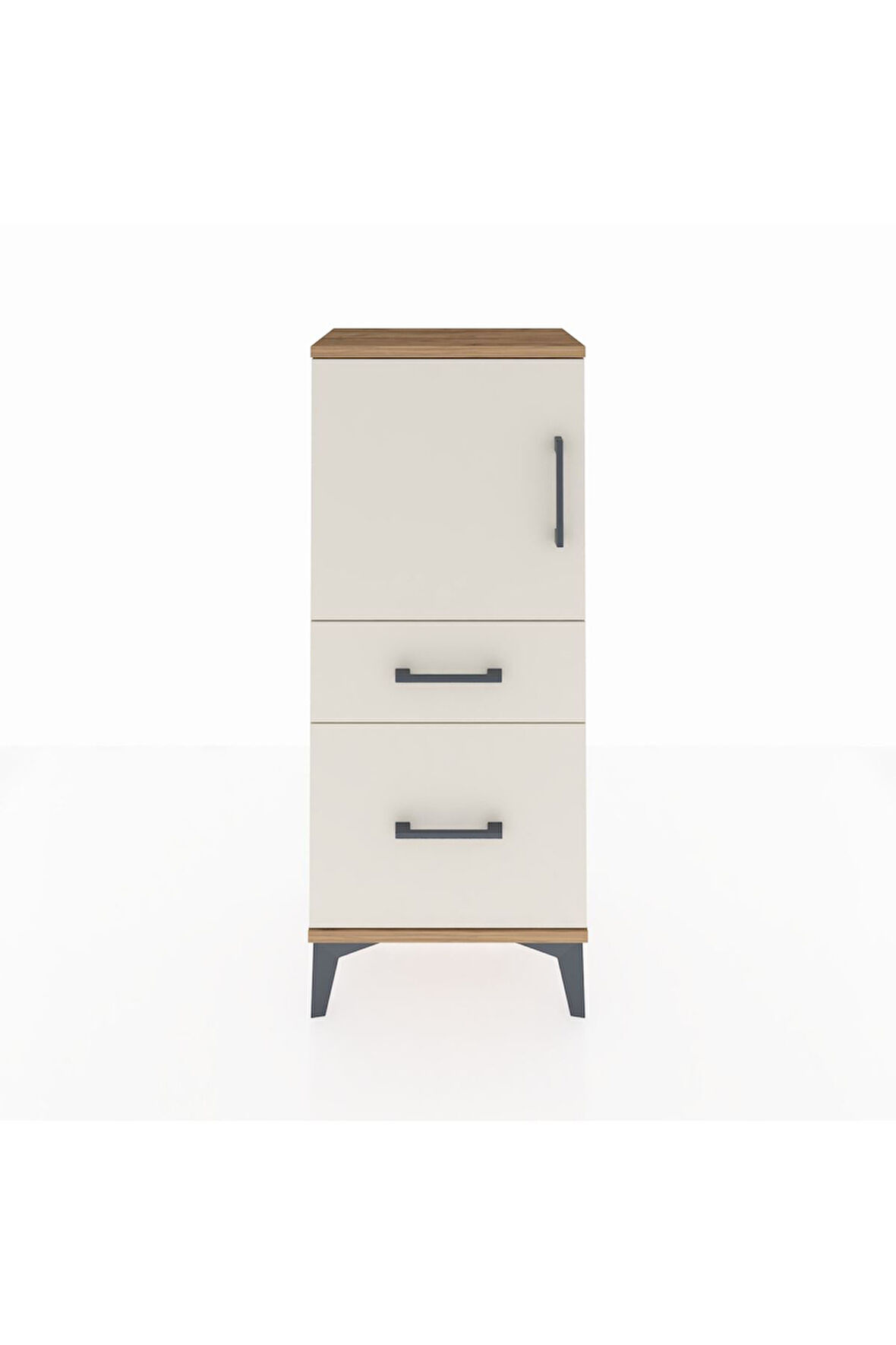 Arges Komodin 2 Raflı 2 Çekmeceli Tek Kapaklı 44x30x106 Çam-Aytaşı