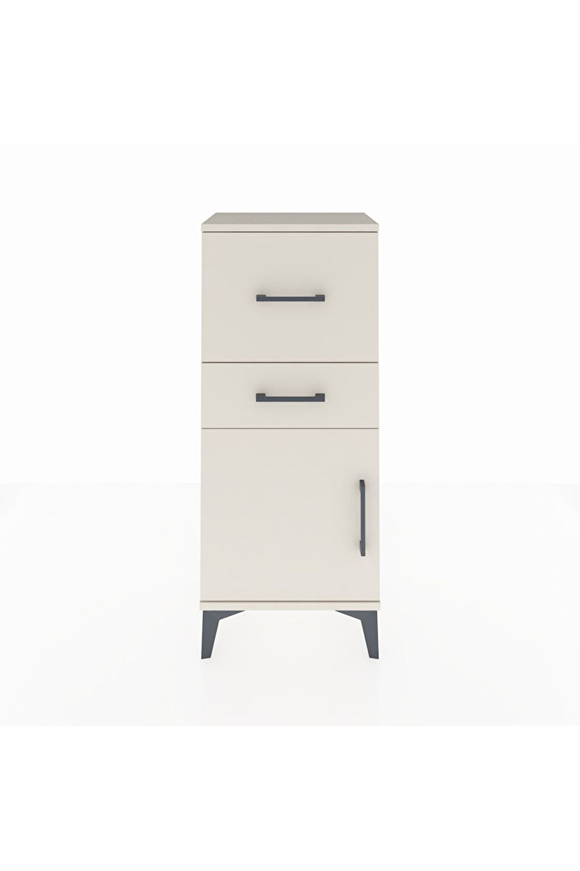 Arges Komodin Tek Raflı 2 Çekmeceli Tek Kapaklı 44x30x106 Aytaşı-Aytaşı