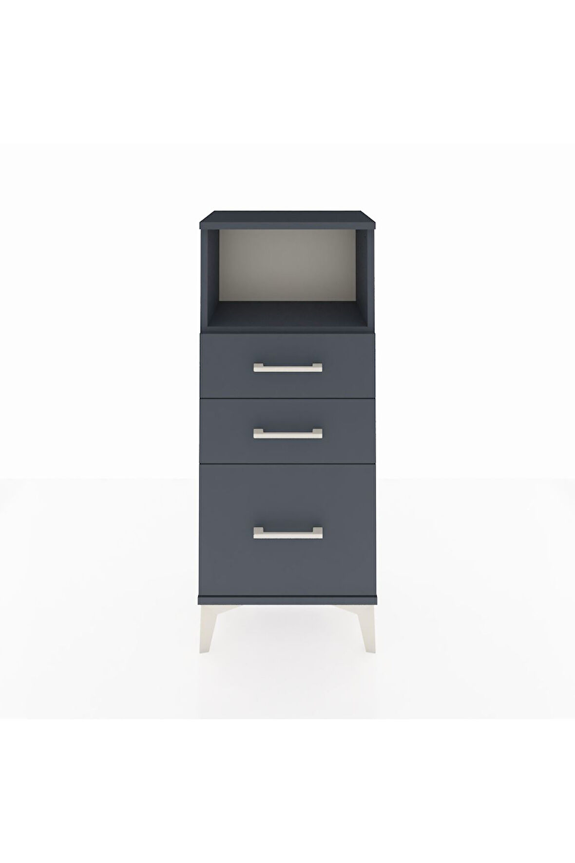 Arges Komodin Tek Raflı 3 Çekmeceli 44x30x106 Antrasit-Antrasit