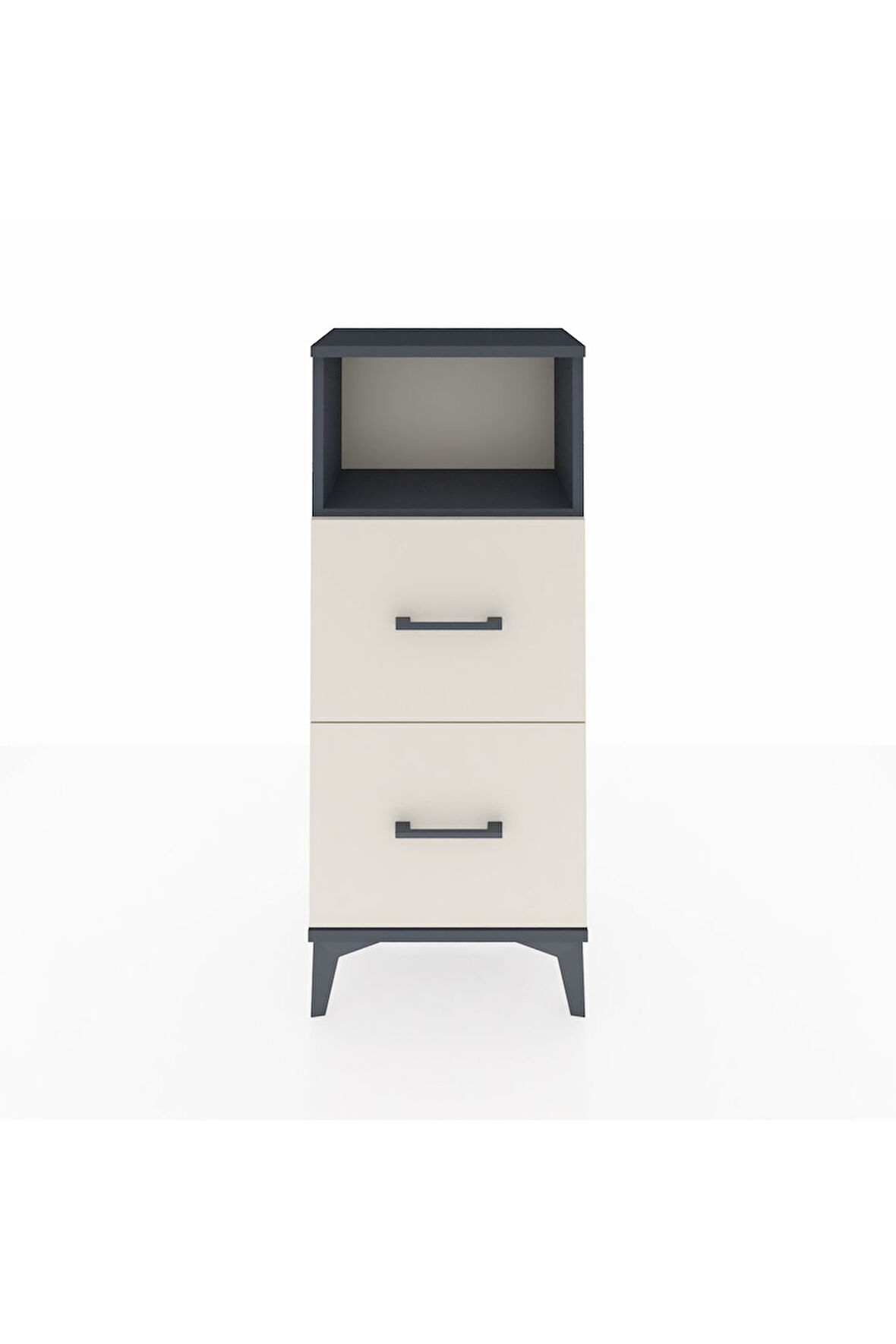 Arges Komodin Tek Raflı 2 Çekmeceli 44x30x106 Antrasit-Aytaşı
