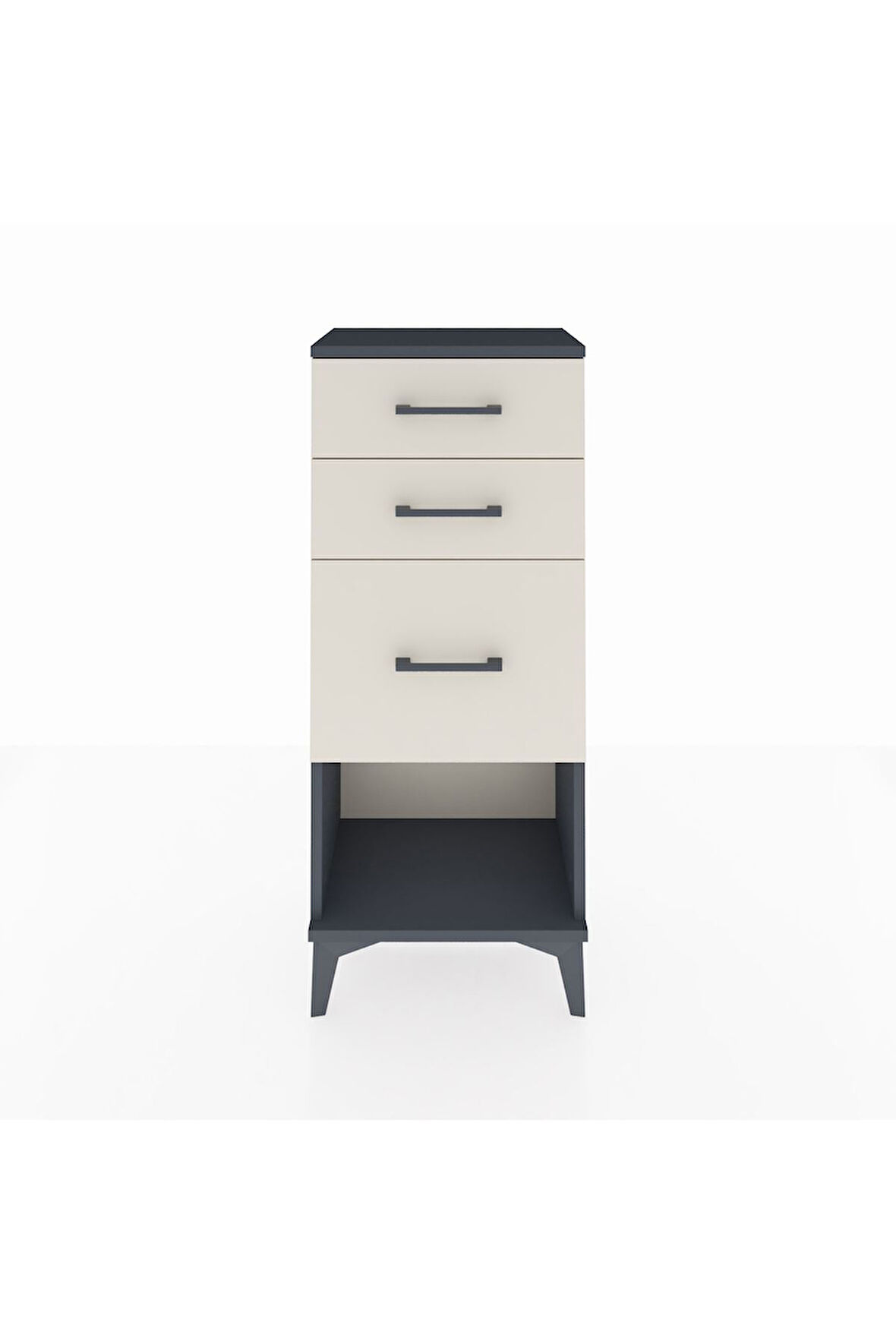 Arges Komodin 3 Çekmeceli 44x30x106 Antrasit-Aytaşı