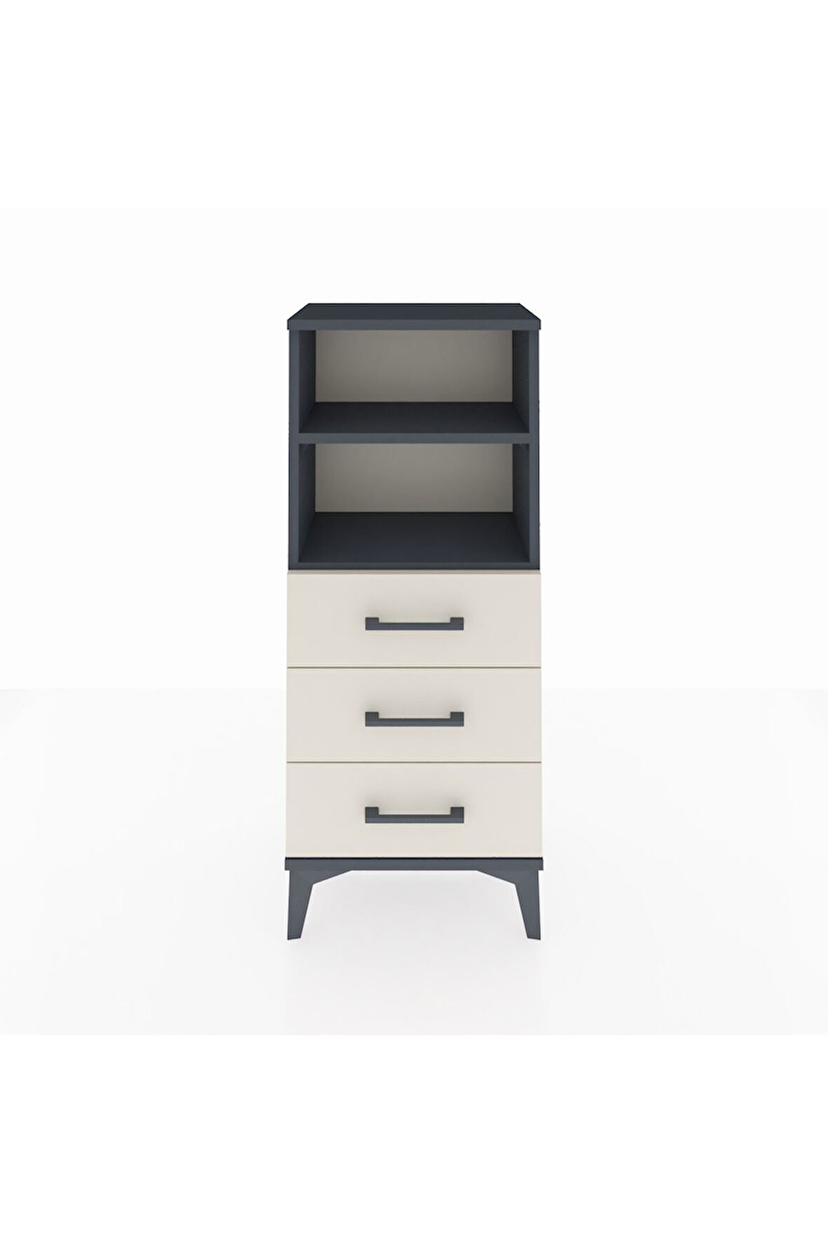 Arges Komodin 2 Raflı 3 Çekmeceli 44x30x106 Antrasit-Aytaşı