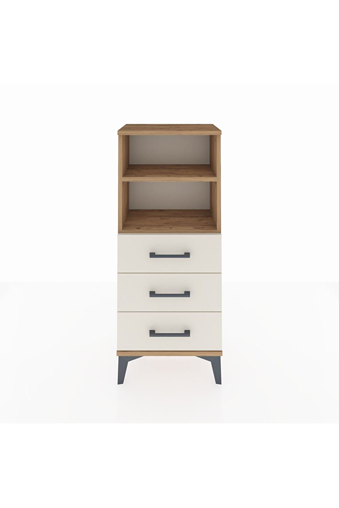 Arges Komodin 2 Raflı 3 Çekmeceli 44x30x106 Çam-Aytaşı