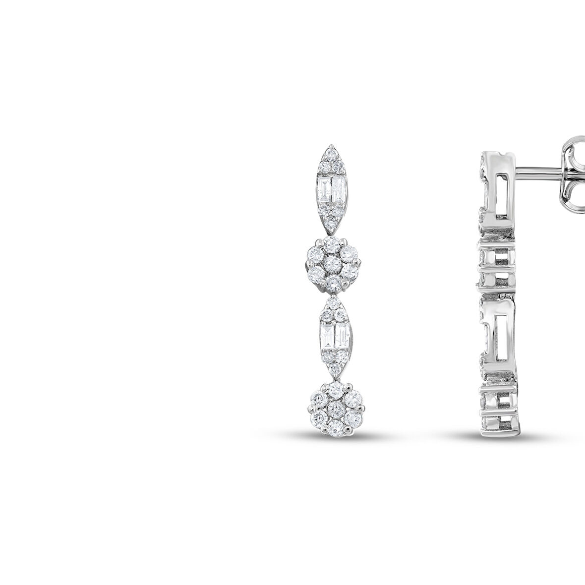 0.56 Karat Baget Taşlı Pırlanta Küpe