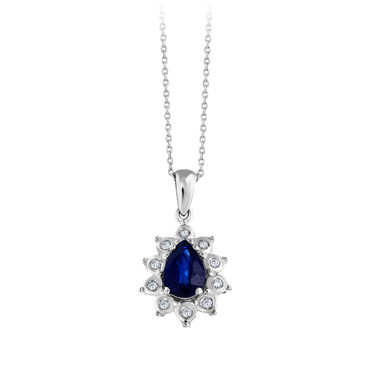 0.04 Karat Damla Safir Pırlanta Kolye
