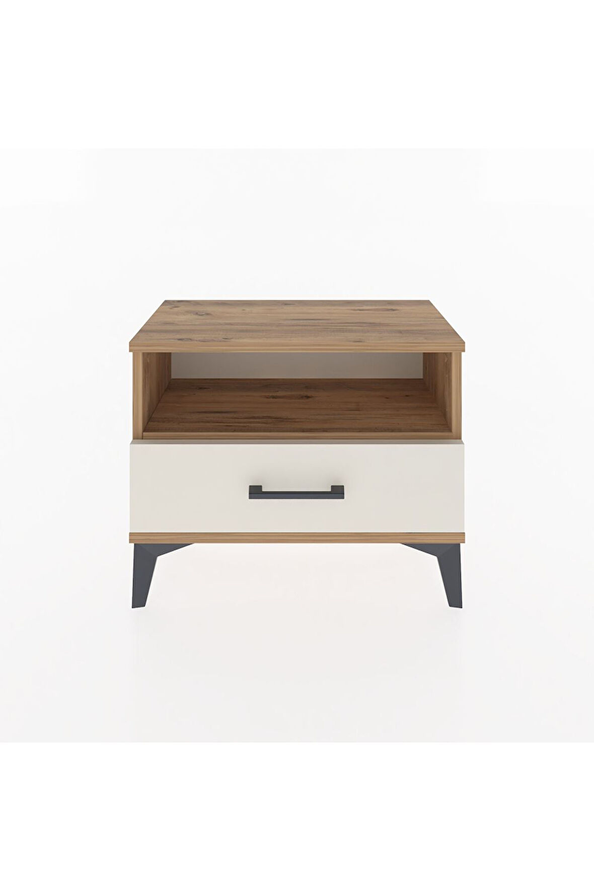 Arges Komodin Tek Raflı Tek Çekmeceli 60x30x48 Çam-Aytaşı