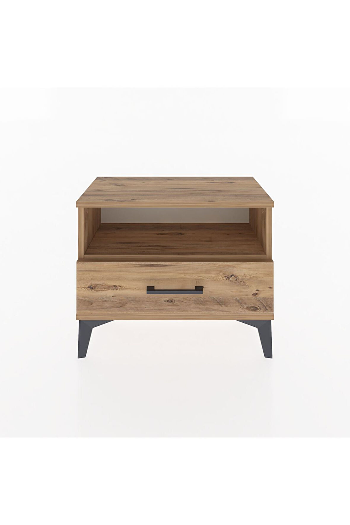 Arges Komodin Tek Raflı Tek Çekmeceli 60x30x48 Çam-Çam