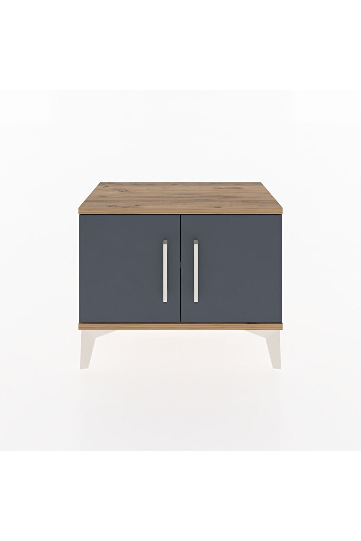 Arges Komodin Tek Raflı 2 Kapaklı 60x30x48 Çam-Antrasit