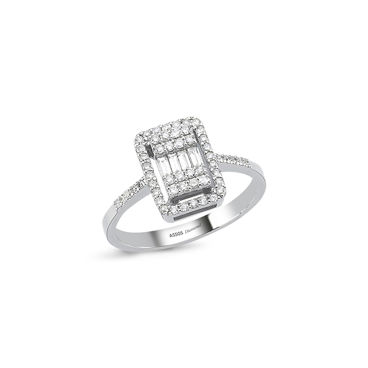 0.38 Karat Baget Taşlı Fantezi Pırlanta Yüzük