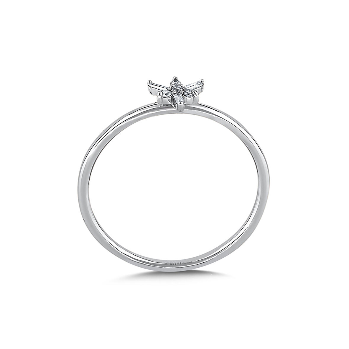 0.08 Karat Baget Taşlı Pırlanta Yüzük