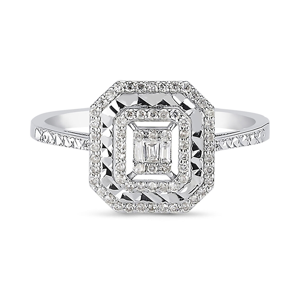 0.21 Karat Baget Pırlanta Yüzük