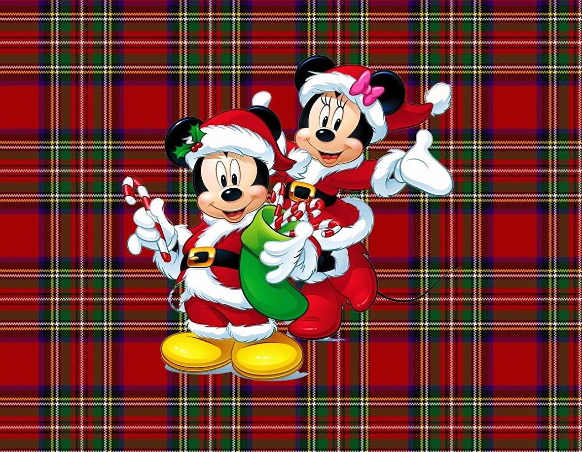 Minnie Ve Mickey Mouse Desenli Amerikan Servisi Dikdörtgen 35 x 50 cm