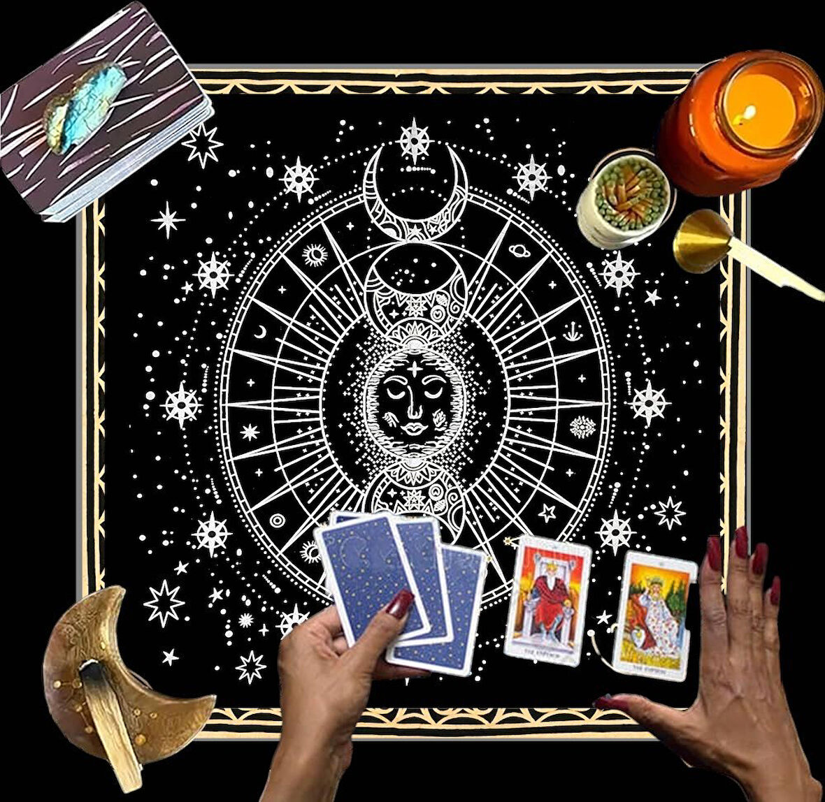 Sunak Bezi, Wiccan Malzemeleri, Spiritüel Tarot Bezi Astroloji Tarot Duvar Dekoru, Kutsal Bez