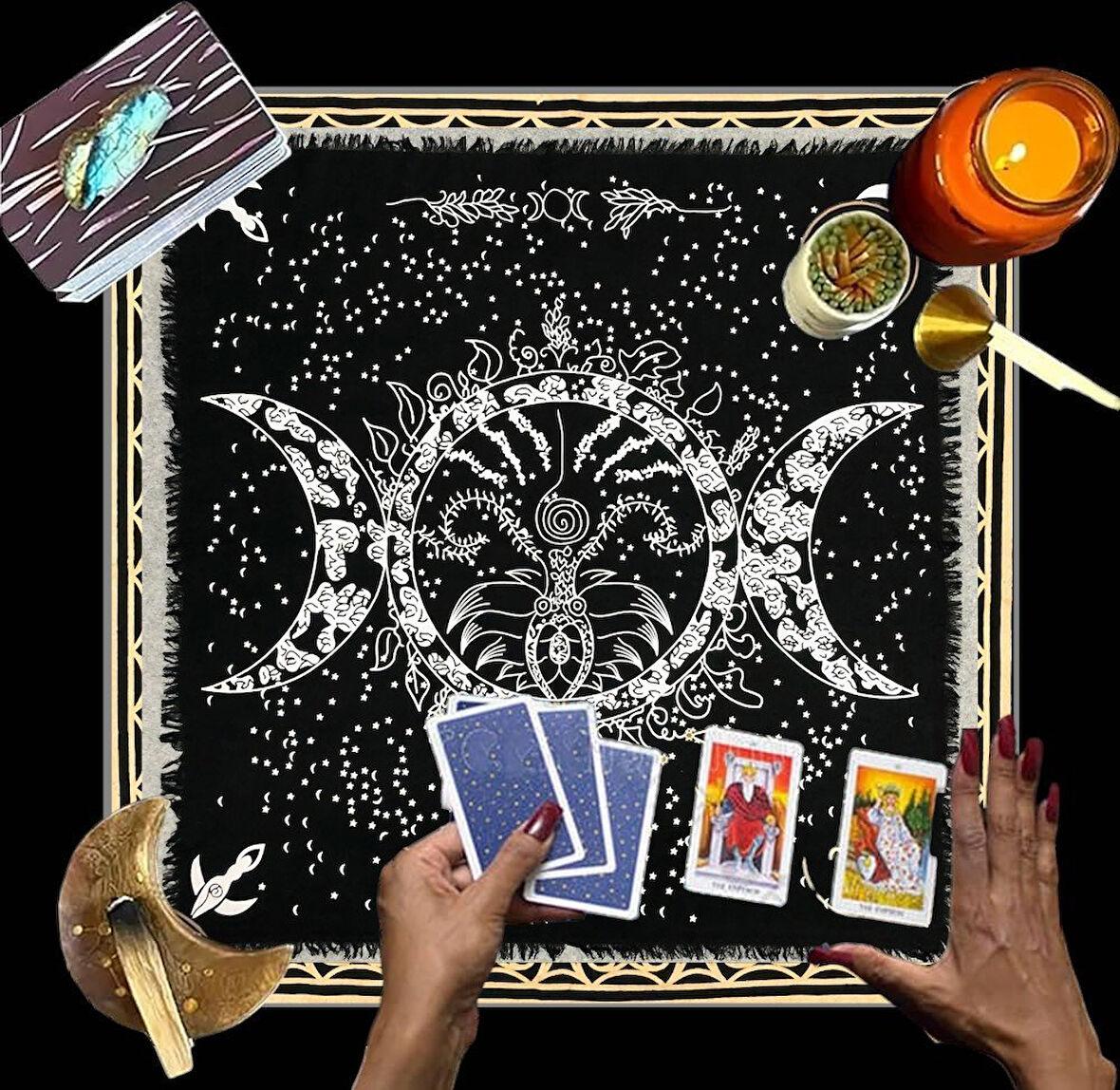 Sunak Bezi, Wiccan Malzemeleri, Spiritüel Tarot Bezi Astroloji Tarot Duvar Dekoru, Kutsal Bez