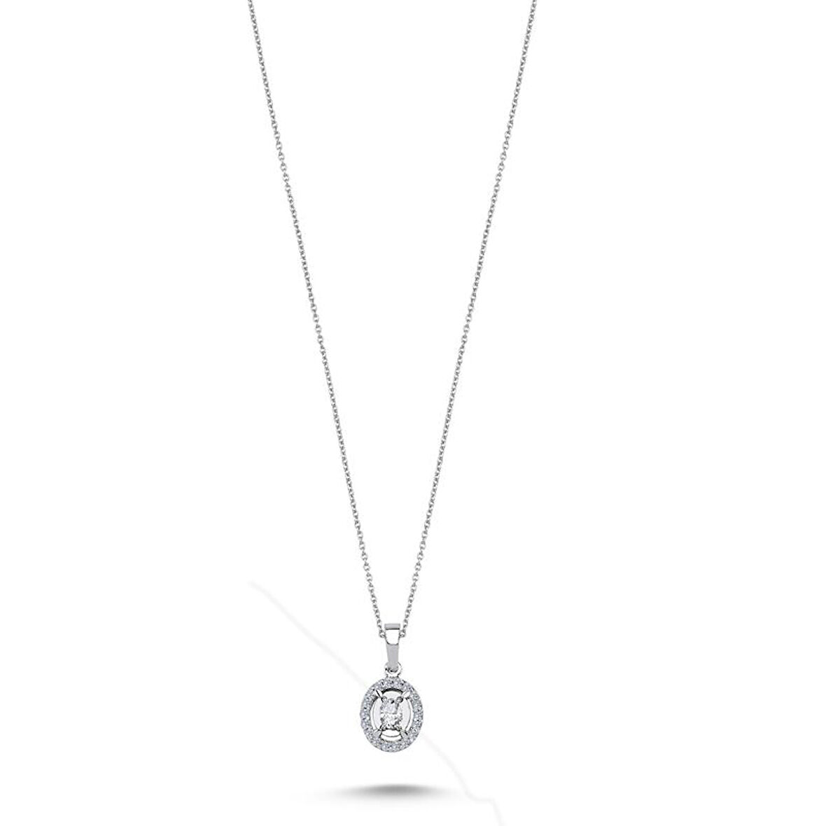 0.17 Karat Oval Kesim Pırlanta Kolye