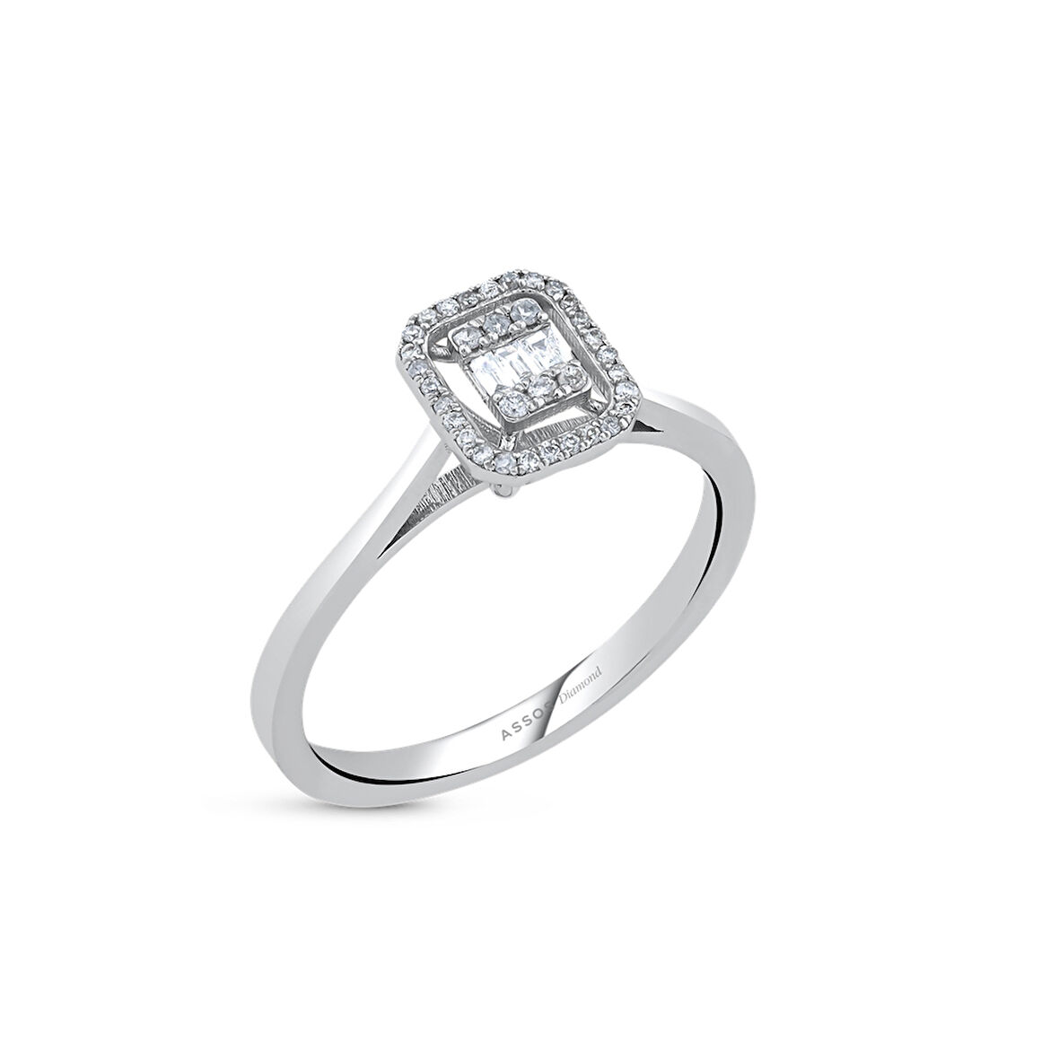 0.13 Karat Baget Taşlı Pırlanta Yüzük