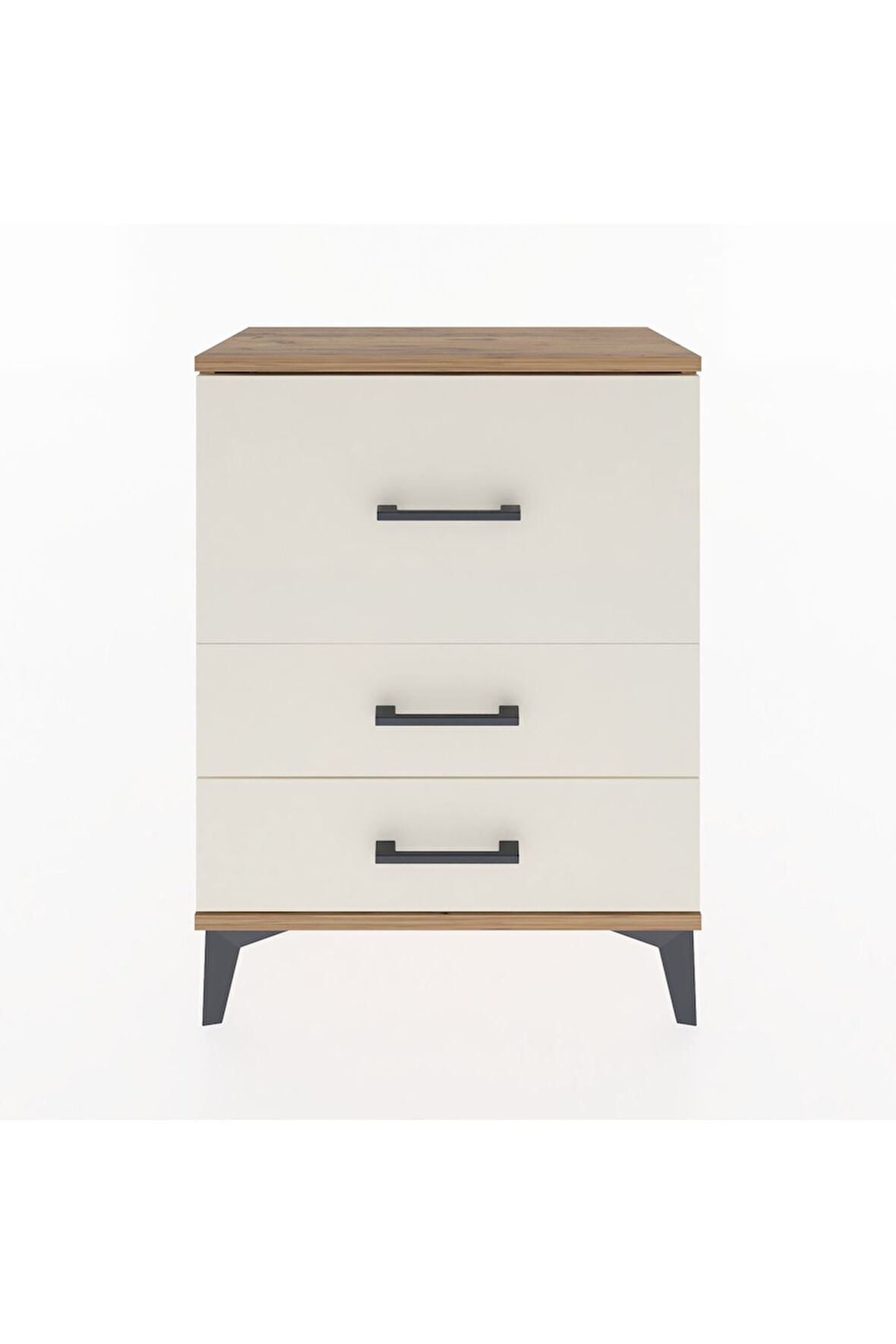 Arges Komodin Tek Raflı 2 Çekmeceli 60x30x80 Çam-Aytaşı