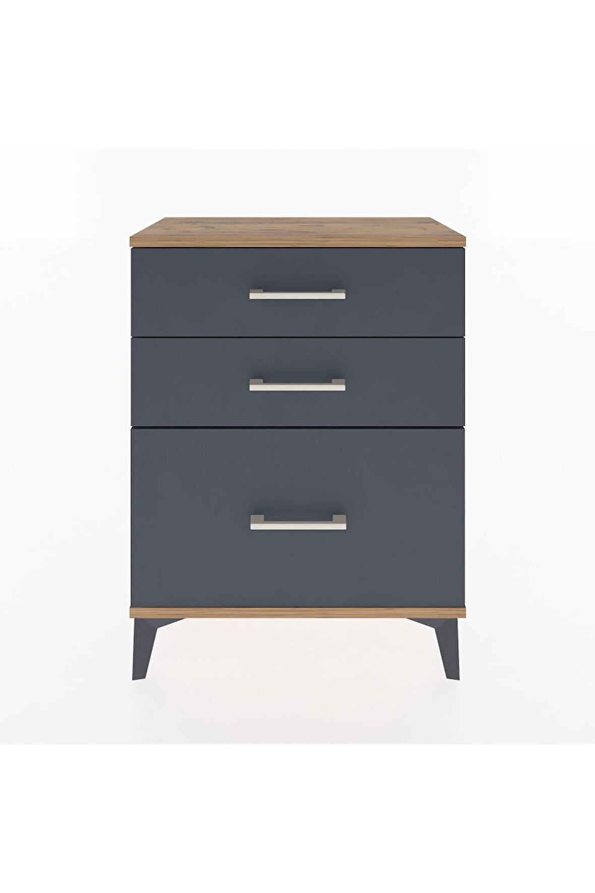 Arges Komodin 3 Çekmeceli 60x30x80 Çam-Antrasit