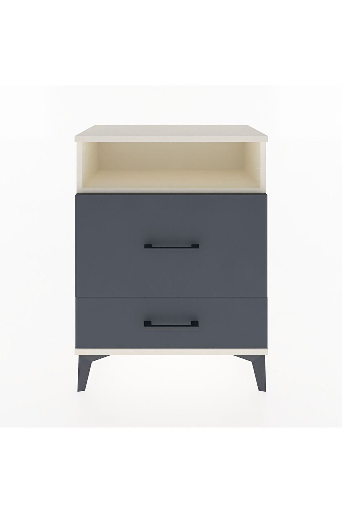 Arges Komodin Tek Raflı 2 Çekmeceli 60x30x80 Aytaşı-Antrasit