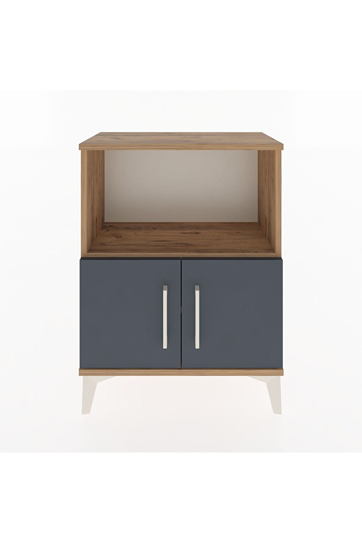 Arges Komodin Tek Raflı Tek Çekmeceli 60x30x80 Çam-Antrasit