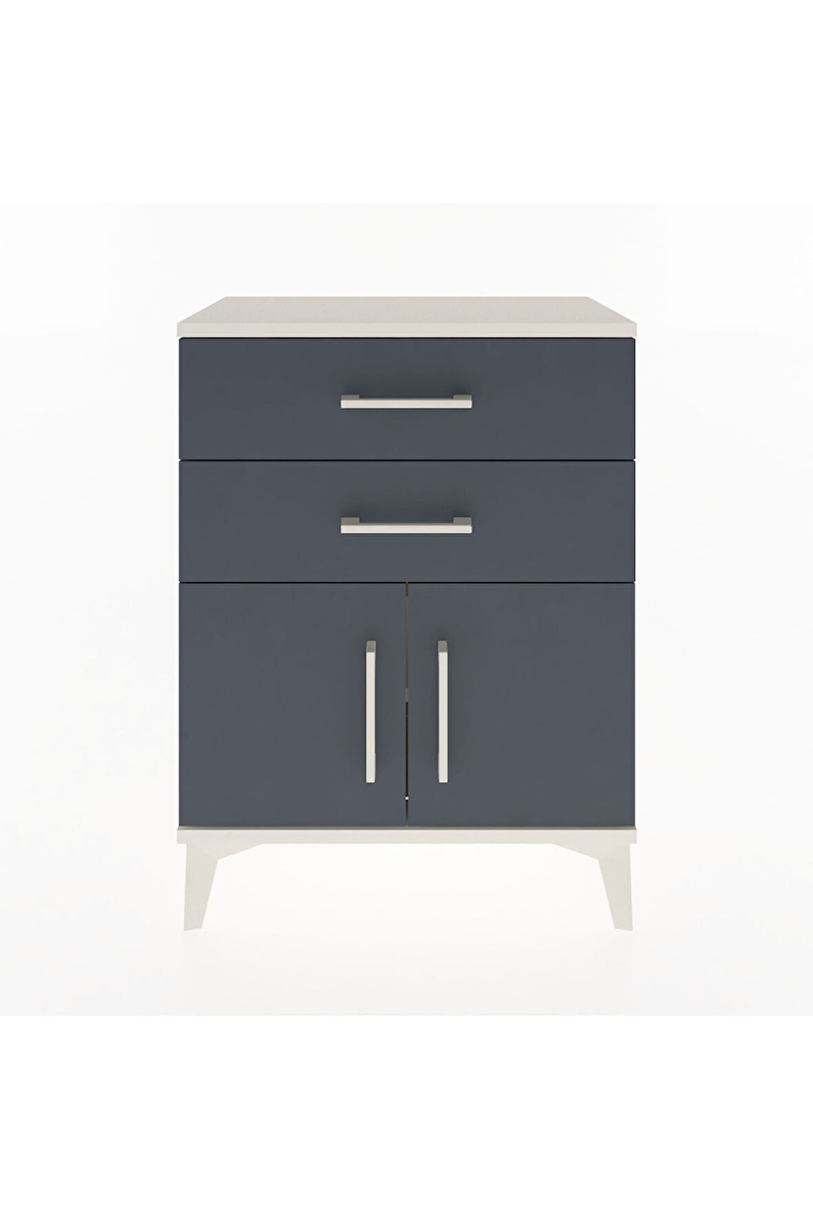 Arges Komodin 2 Raflı 2 Kapaklı 60x30x80 Aytaşı-Antrasit