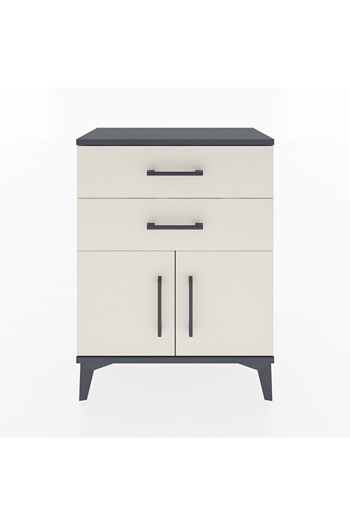 Arges Komodin 2 Raflı 2 Kapaklı 60x30x80 Antrasit-Aytaşı