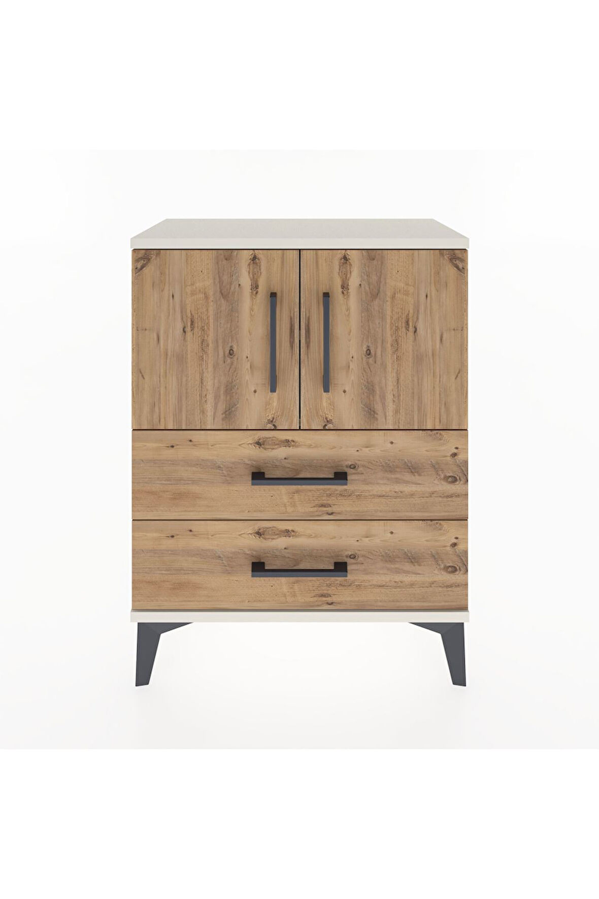 Arges Komodin Tek Raflı Tek Çekmeceli 2 Kapaklı 60x30x80 Aytaşı-Çam