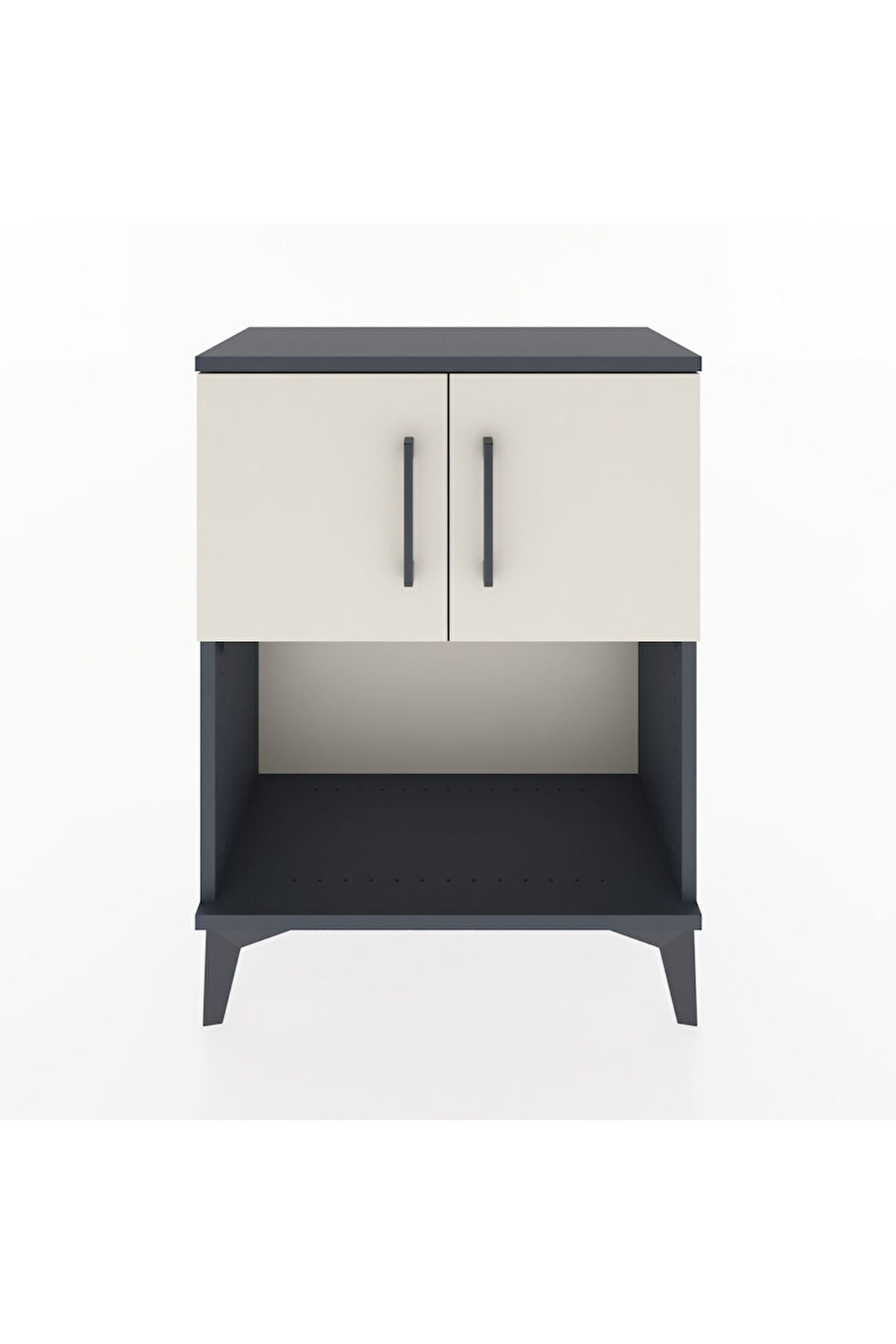 Arges Komodin 2 Raflı 2 Çekmeceli 2 Kapaklı 60x30x80 Antrasit-Aytaşı