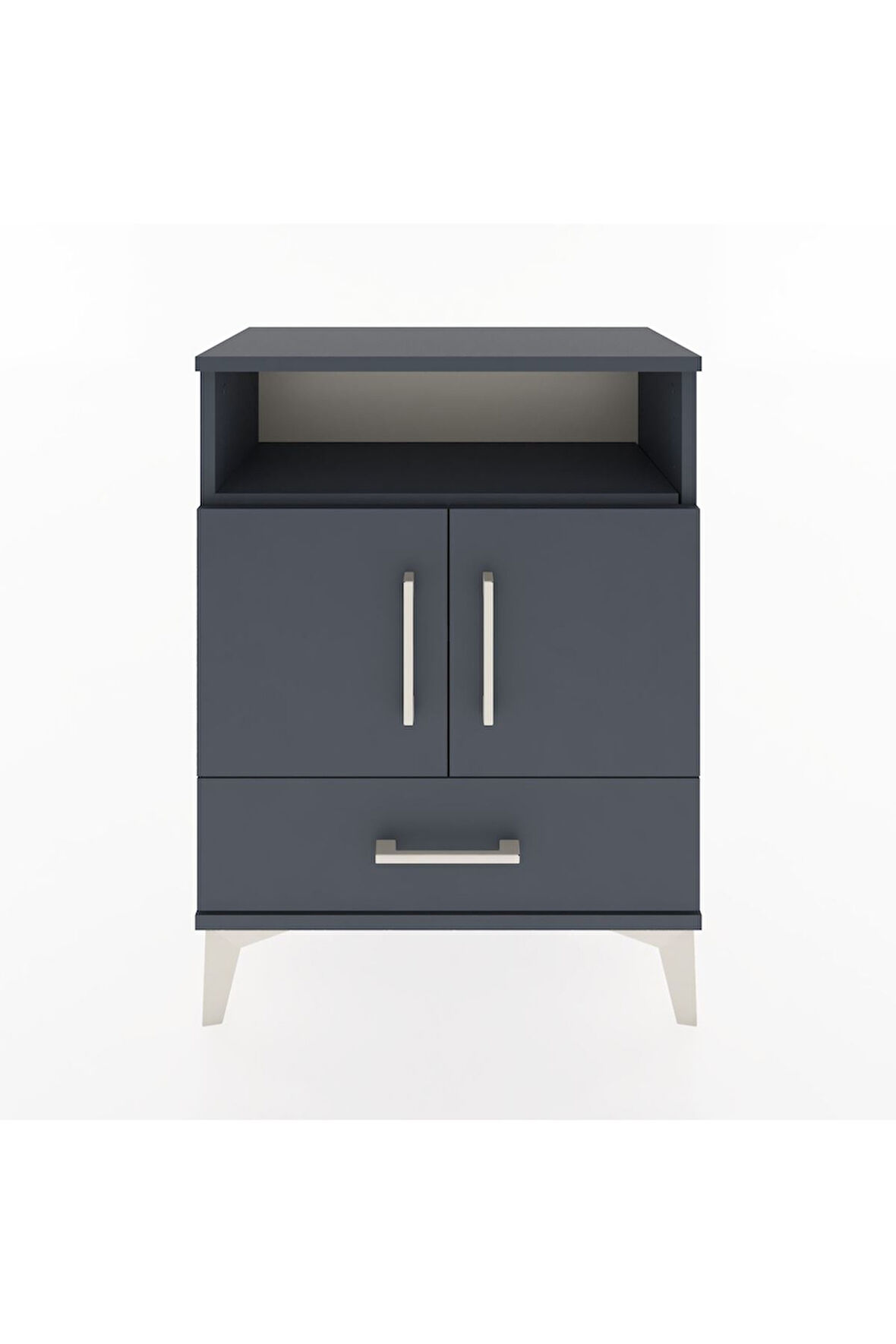 Arges Komodin 2 Raflı 2 Kapaklı 60x30x80 Antrasit-Antrasit