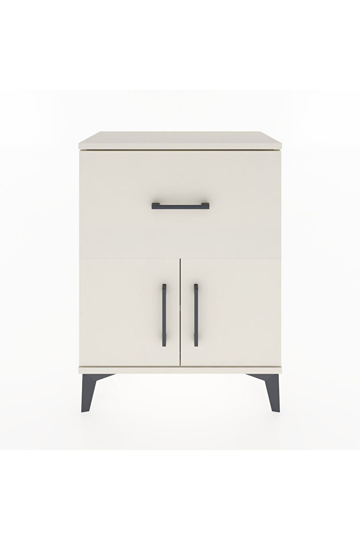 Arges Komodin 3 Raflı Tek Çekmeceli 2 Kapaklı 60x30x80 Aytaşı-Aytaşı