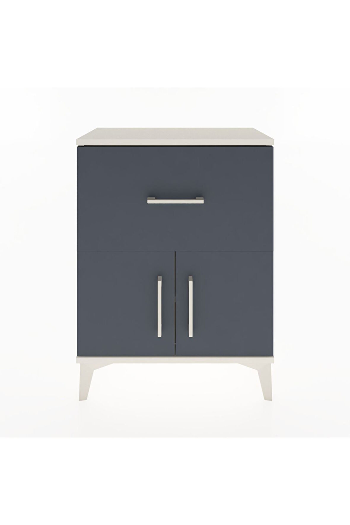 Arges Komodin 3 Raflı Tek Çekmeceli 2 Kapaklı 60x30x80 Aytaşı-Antrasit