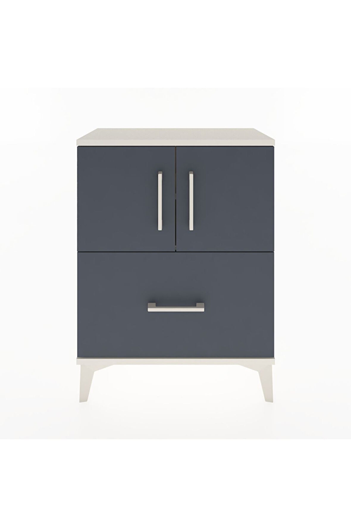 Arges Komodin Tek Raflı Tek Çekmeceli 2 Kapaklı 60x30x80 Aytaşı-Antrasit