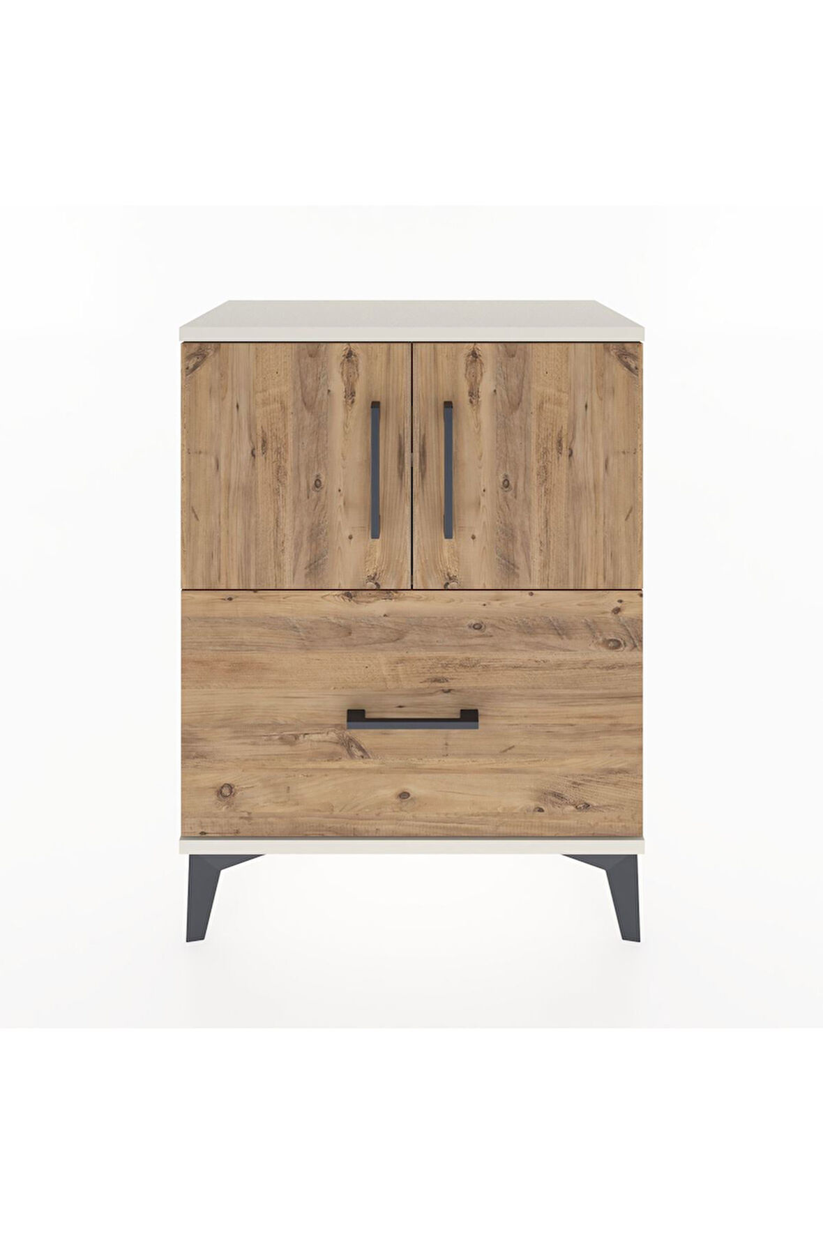 Arges Komodin Tek Raflı Tek Çekmeceli 2 Kapaklı 60x30x80 Aytaşı-Çam