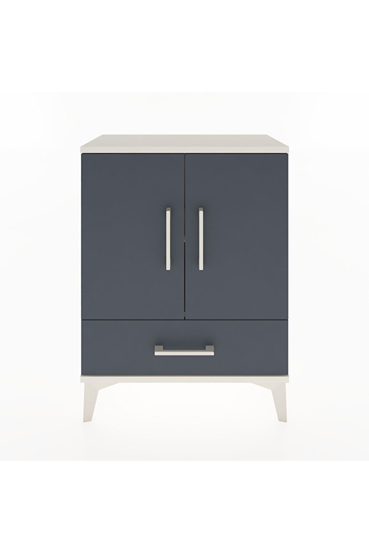 Arges Komodin 2 Raflı Tek Çekmeceli 2 Kapaklı 60x30x80 Aytaşı-Antrasit