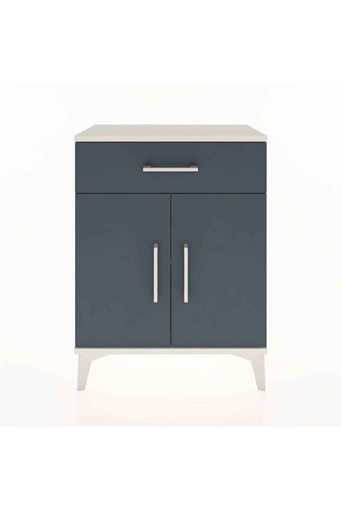 Arges Komodin 2 Raflı Tek Çekmeceli Tek Kapaklı 60x30x80 Aytaşı-Antrasit