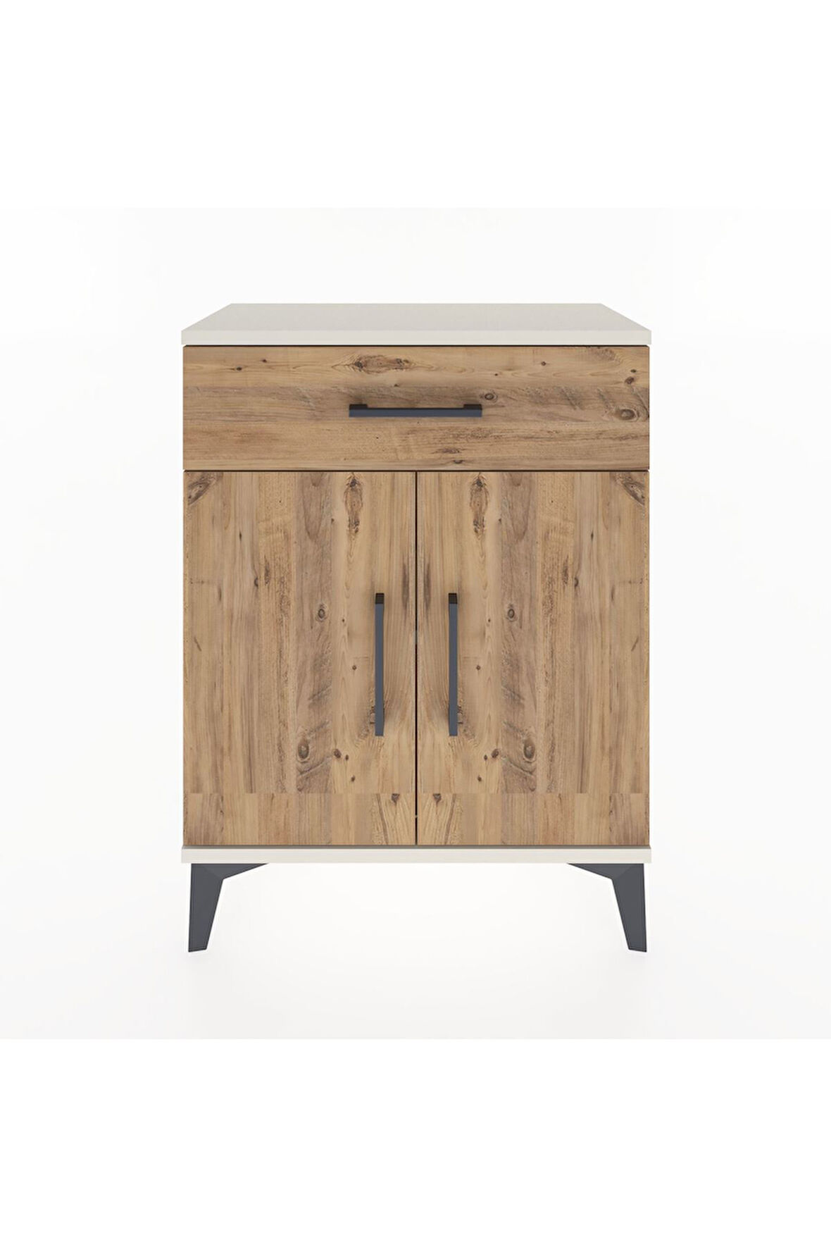 Arges Komodin 2 Raflı Tek Çekmeceli Tek Kapaklı 60x30x80 Aytaşı-Çam