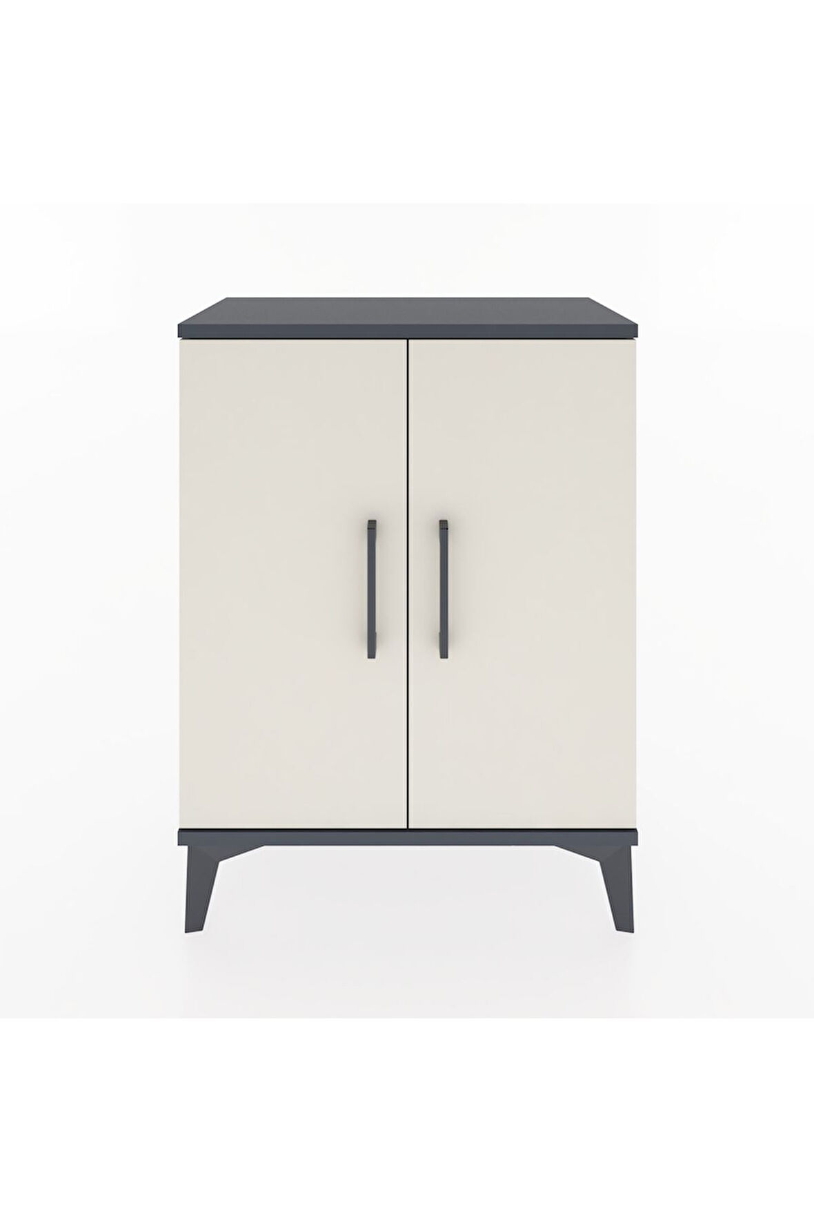 Arges Komodin Tek Raflı Tek Çekmeceli 2 Kapaklı 60x30x80 Antrasit-Aytaşı