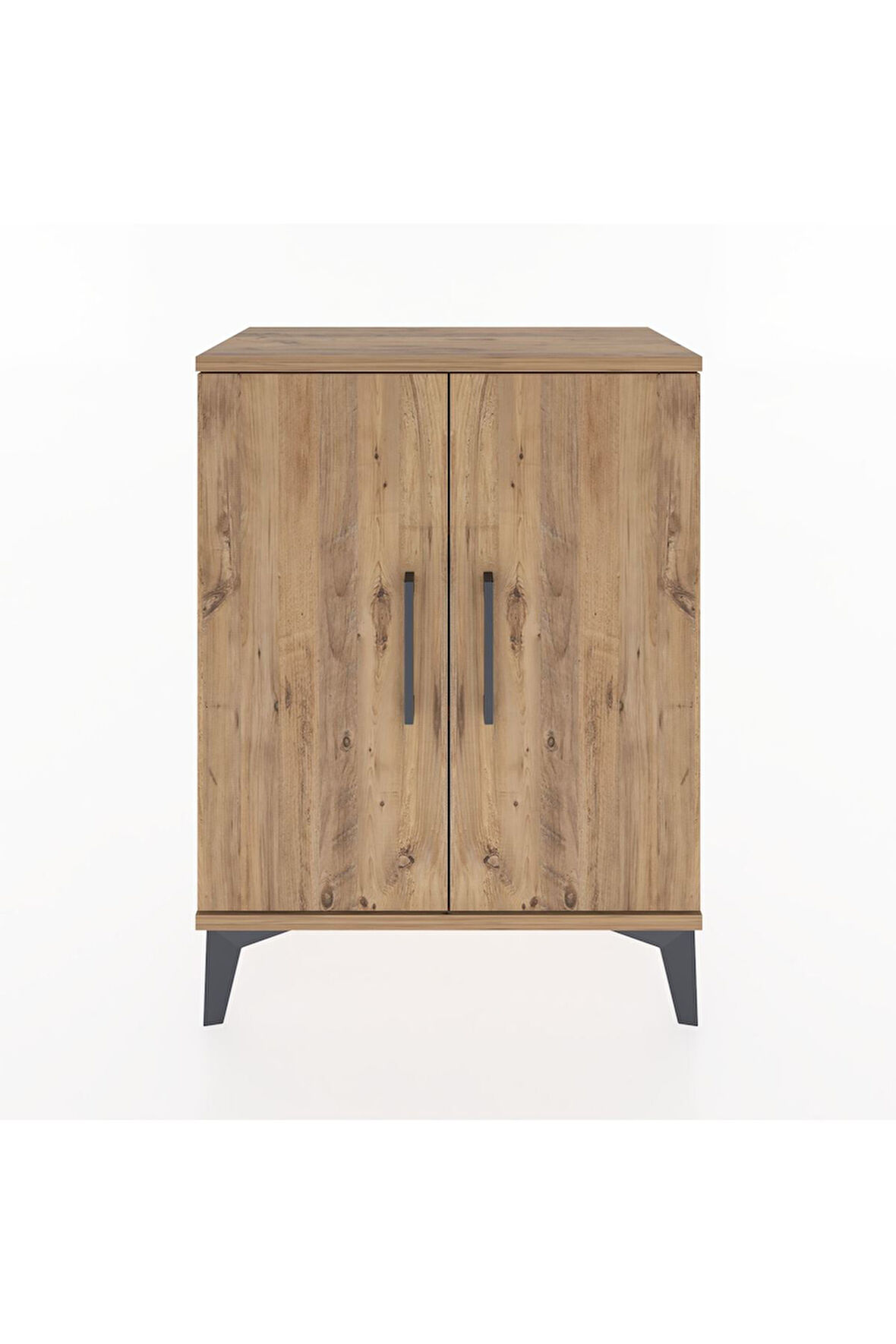 Arges Komodin Tek Raflı Tek Çekmeceli 2 Kapaklı 60x30x80 Çam-Çam