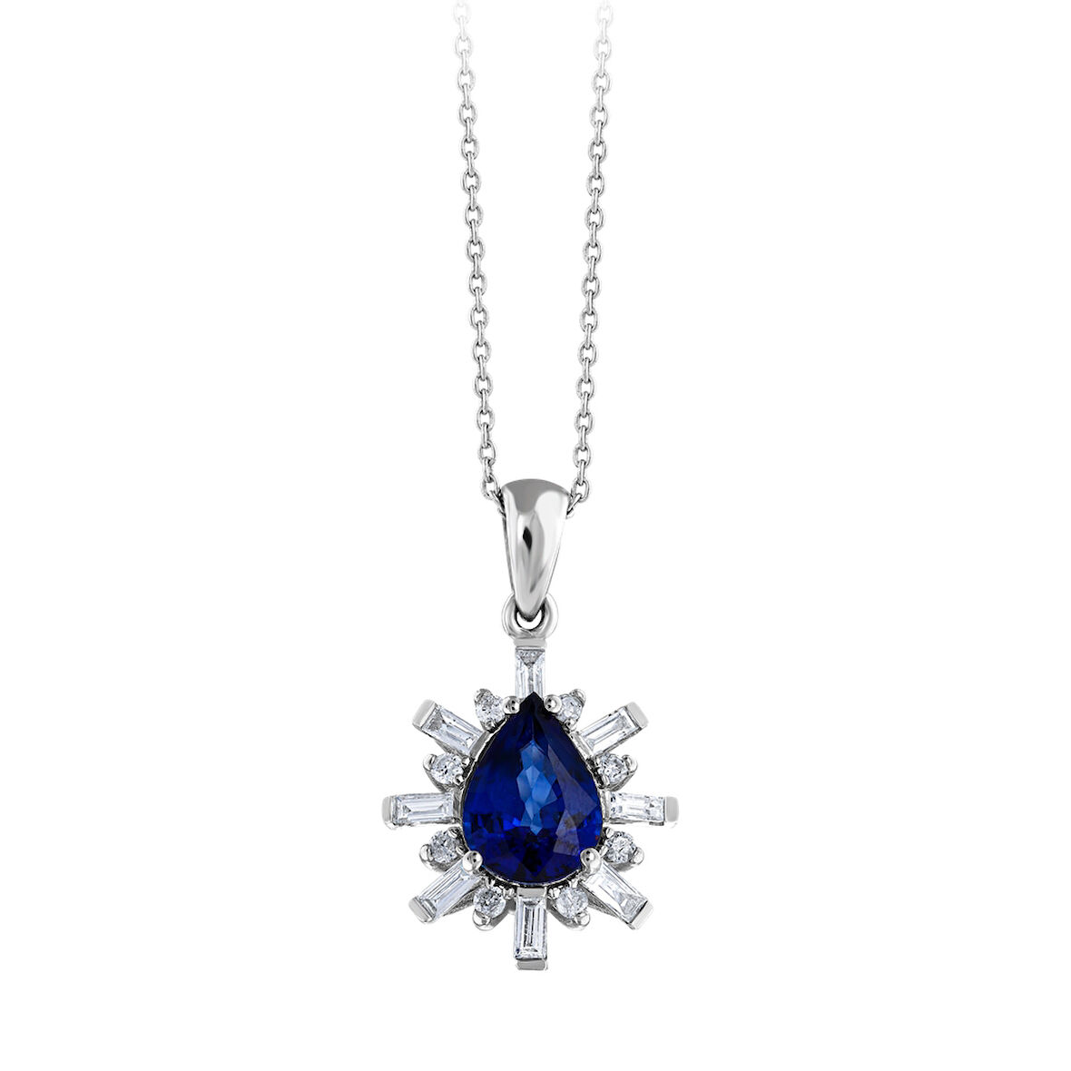 0.15 Karat Safir Taşlı Pırlanta Kolye