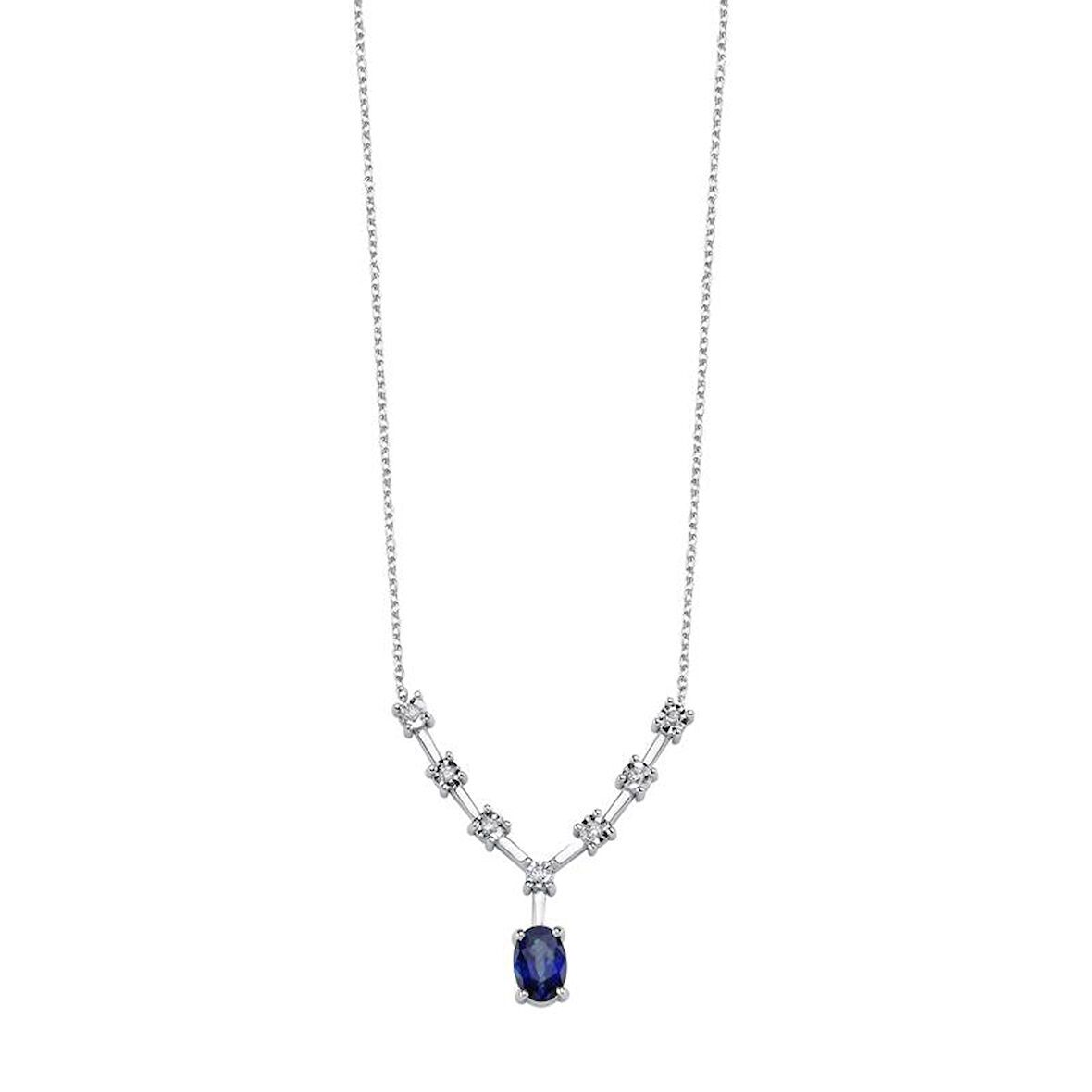 0.05 Karat Pırlanta Renkli Taşlı Kolye