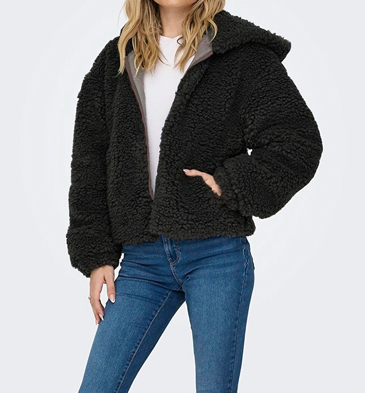 Barbora Peluş Özel Tasarım Şık Ceket ws07siyah1