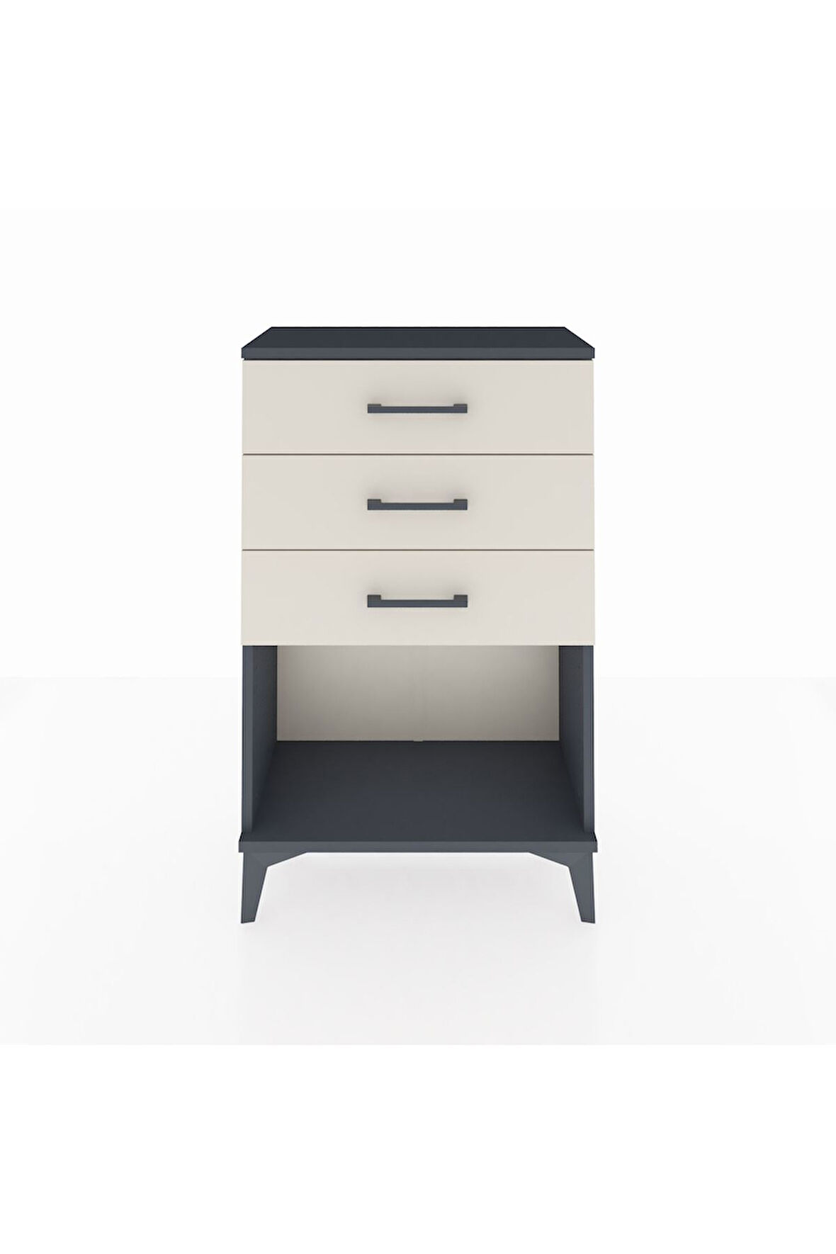 Arges Komodin 3 Çekmeceli 60x30x96 Antrasit-Aytaşı