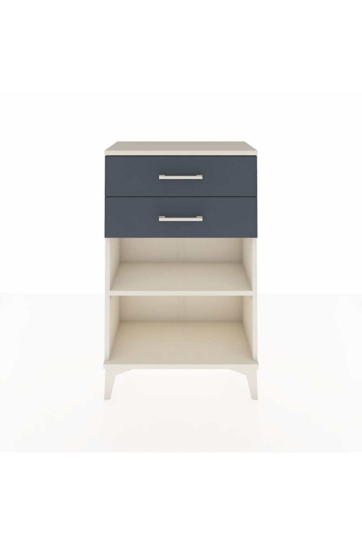 Arges Komodin Tek Raflı 2 Çekmeceli 60x30x96 Aytaşı-Antrasit