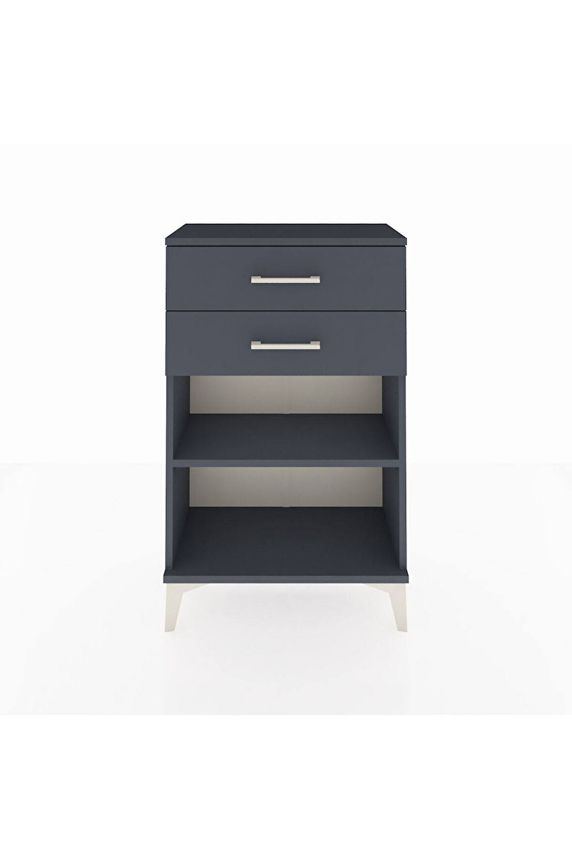 Arges Komodin Tek Raflı 2 Çekmeceli 60x30x96 Antrasit-Antrasit