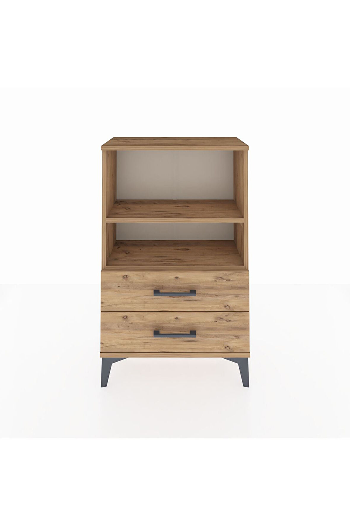 Arges Komodin 2 Raflı 2 Çekmeceli 60x30x96 Çam-Çam
