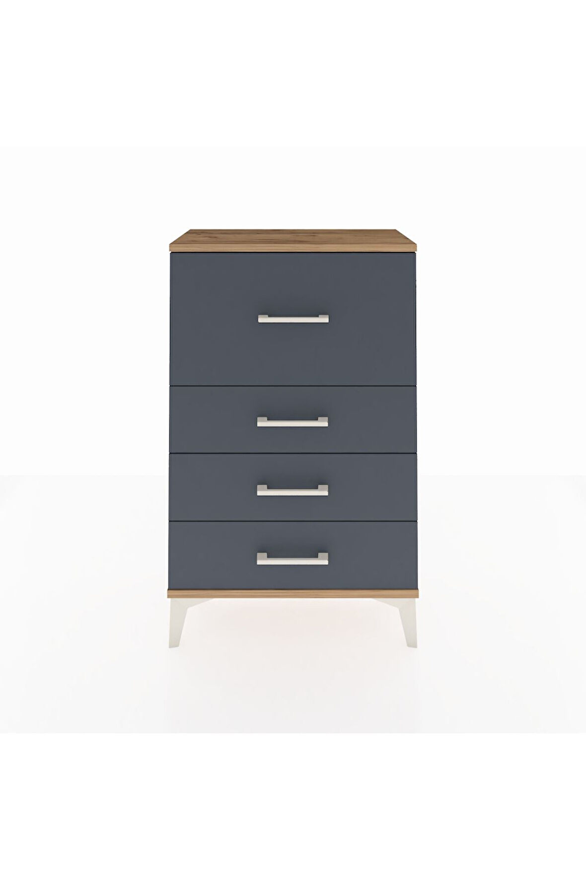 Arges Komodin 4 Çekmeceli 60x30x96 Çam-Antrasit