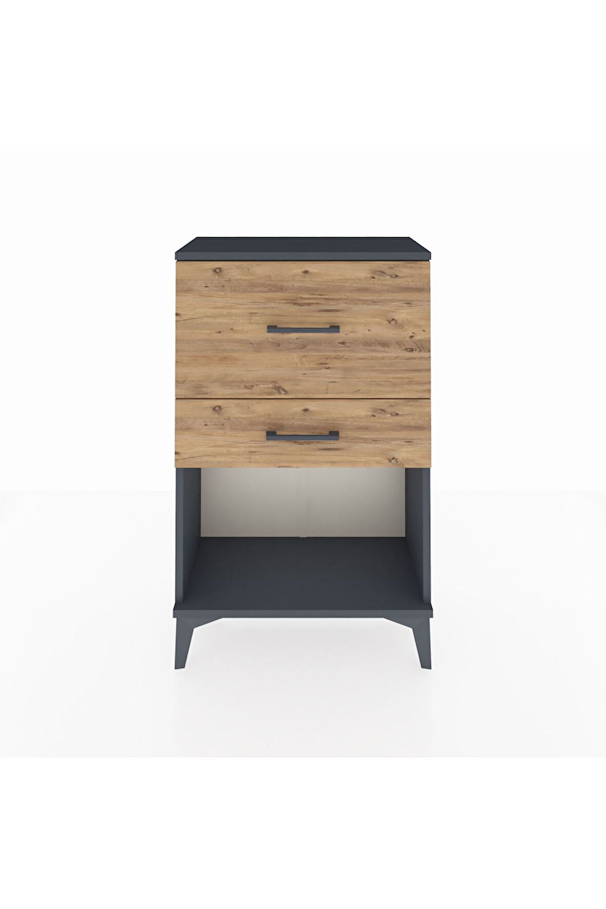 Arges Komodin 2 Çekmeceli 60x30x96 Antrasit-Çam
