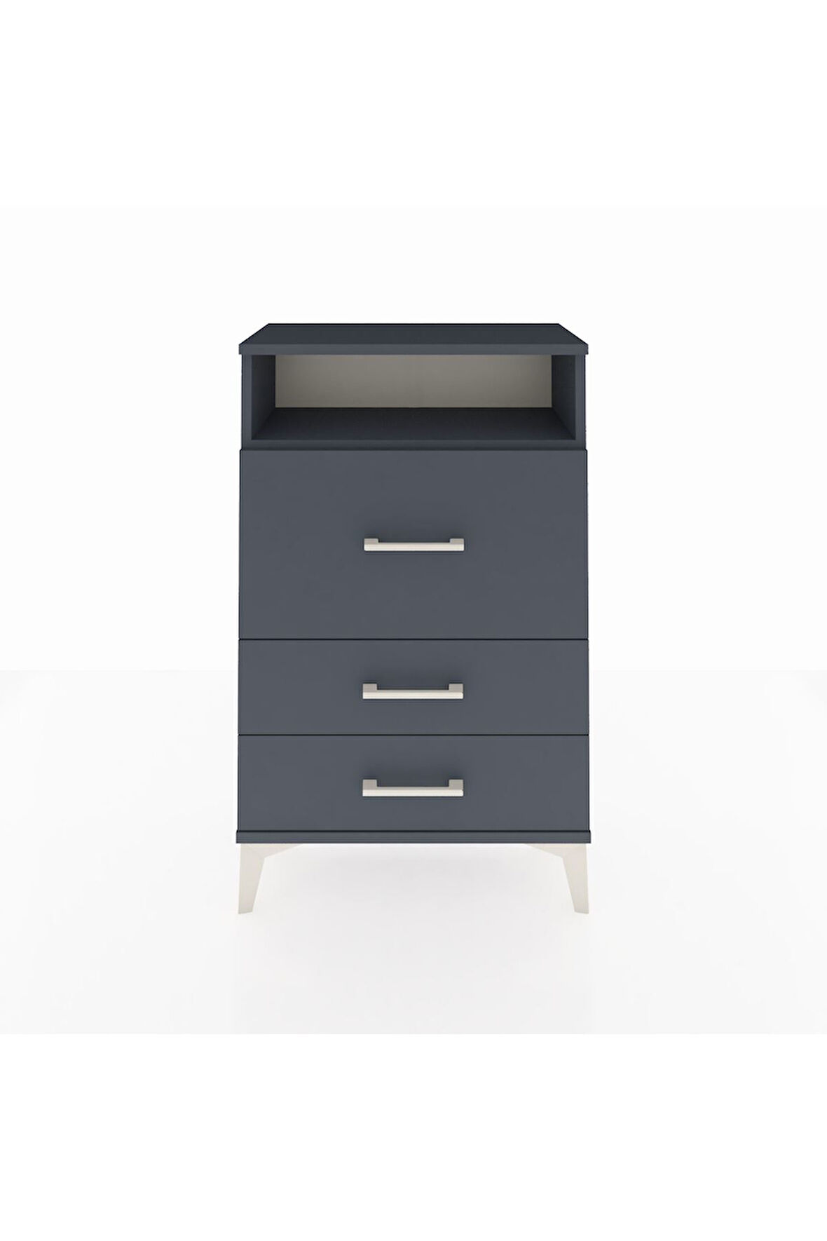 Arges Komodin Tek Raflı 3 Çekmeceli 60x30x96 Antrasit-Antrasit