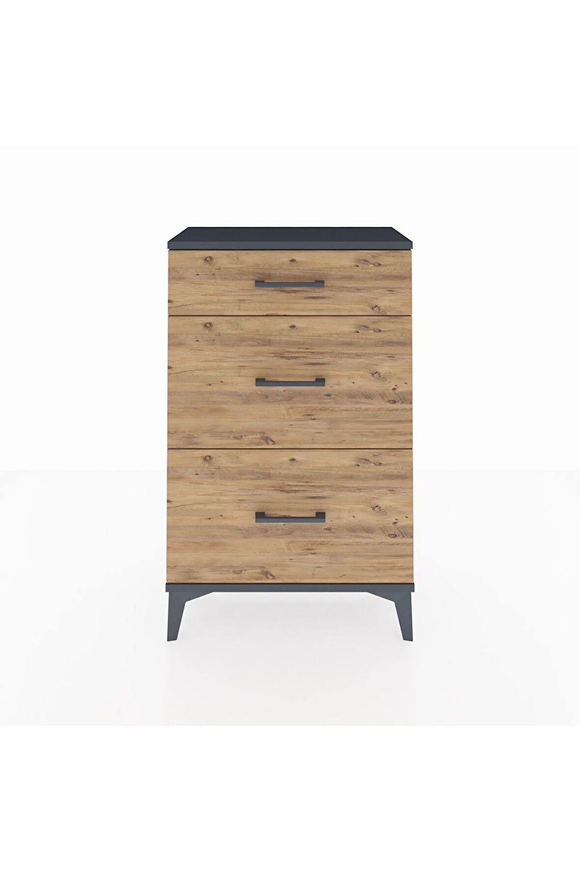 Arges Komodin 3 Çekmeceli 60x30x96 Antrasit-Çam