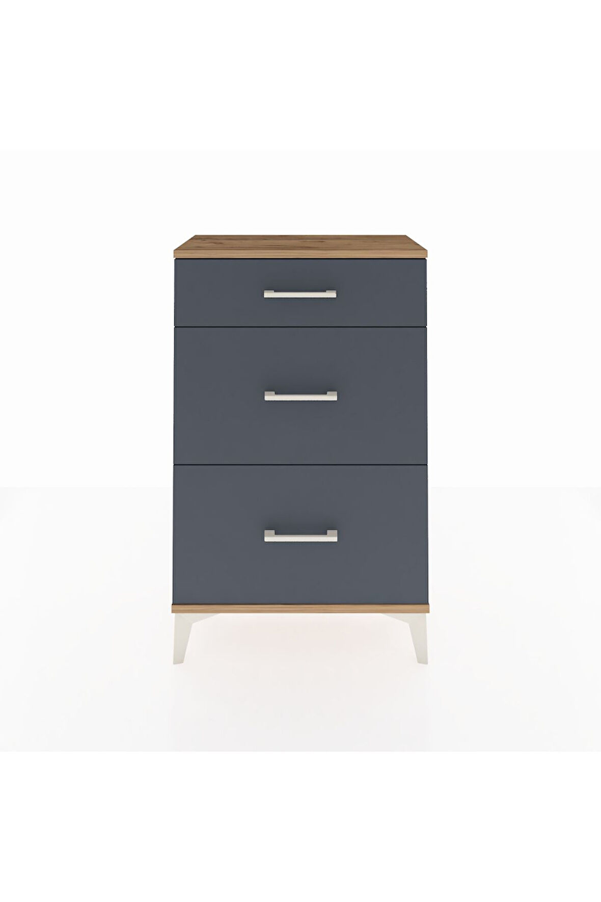 Arges Komodin 3 Çekmeceli 60x30x96 Çam-Antrasit